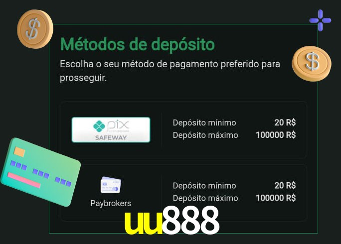 O cassino uu888 oferece uma grande variedade de métodos de pagamento